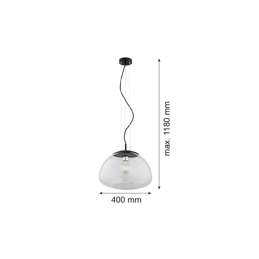 Argon 4351 - Luster na sajli TRINI 1xE27/15W/230V pr. 40 cm crno