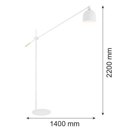 Argon 4734 - Podna lampa DETROIT 1xE27/15W/230V beli