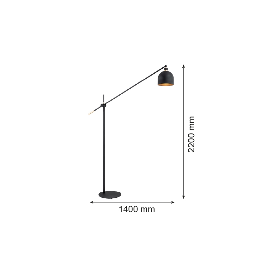 Argon 4735 - Podna lampa DETROIT 1xE27/15W/230V crno