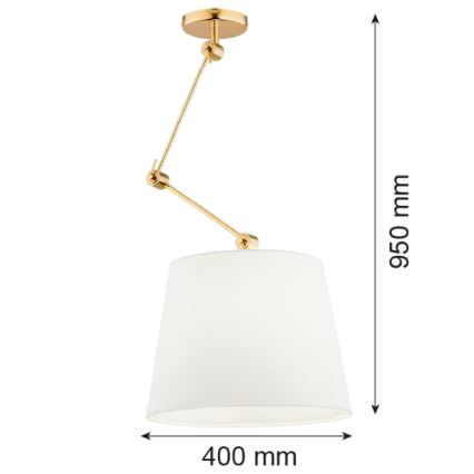 Argon 4895 - Viseći luster ZAKYNTOS PLUS 1xE27/15W/230V beli/zlatna