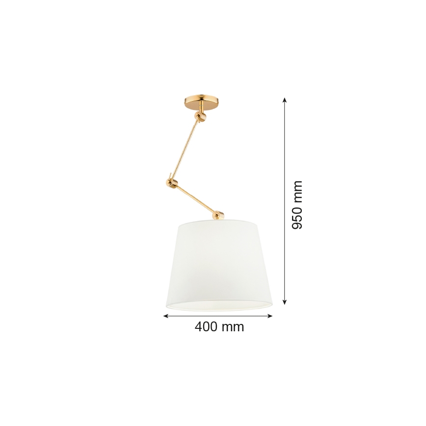 Argon 4895 - Viseći luster ZAKYNTOS PLUS 1xE27/15W/230V beli/zlatna