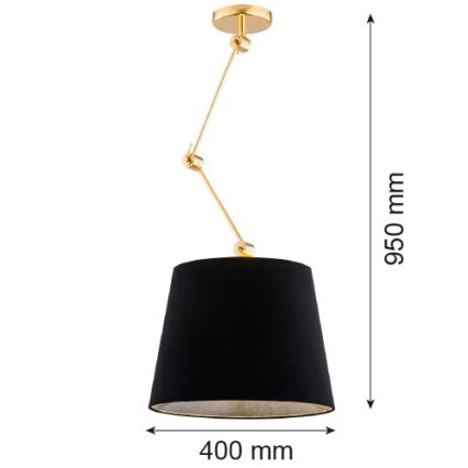 Argon 4896 - Viseći luster ZAKYNTOS PLUS 1xE27/15W/230V crno/zlatna