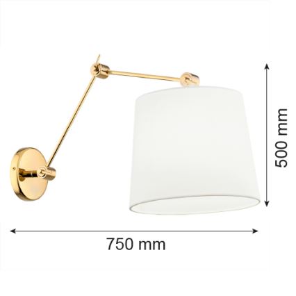 Argon 4897 - Zidna lampa ZAKYNTOS PLUS 1xE27/15W/230V beli/zlatna