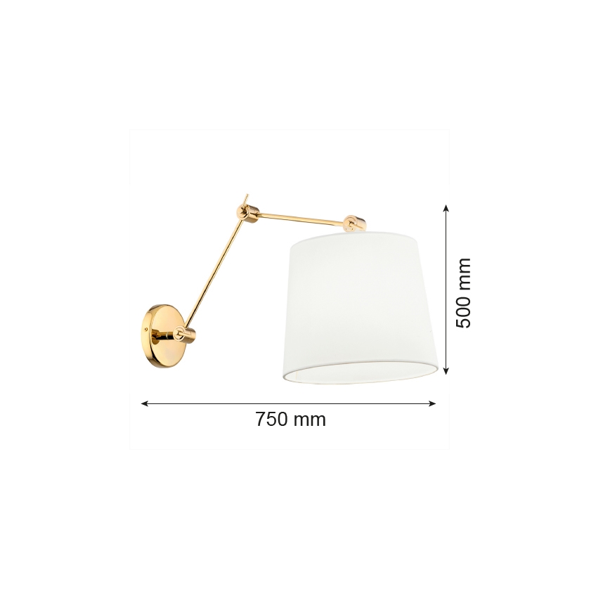 Argon 4897 - Zidna lampa ZAKYNTOS PLUS 1xE27/15W/230V beli/zlatna