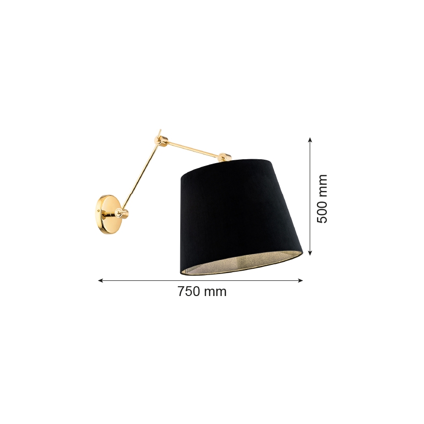 Argon 4898 - Zidna lampa ZAKYNTOS PLUS 1xE27/15W/230V crno/zlatna