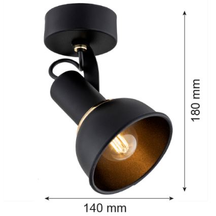 Argon 4900 - Reflektorska lampa TWIST 1xE14/7W/230V crno/zlatna