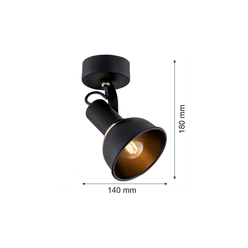Argon 4900 - Reflektorska lampa TWIST 1xE14/7W/230V crno/zlatna