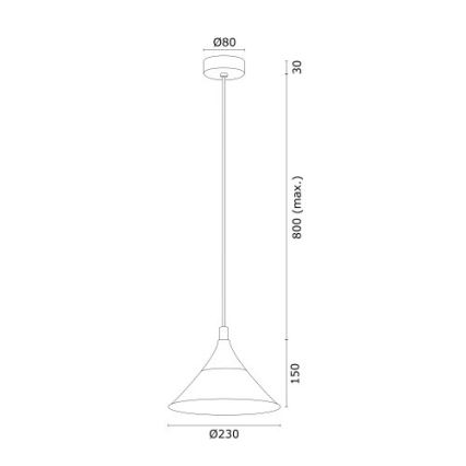 Argon 4903 - Luster na sajli MASSETO 1xE27/15W/230V crno/zlatna