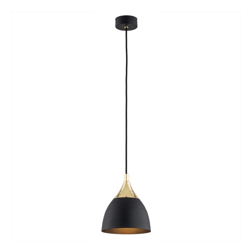 Argon 4905 - Luster na sajli MURANO 1xE27/15W/230V crno/zlatna