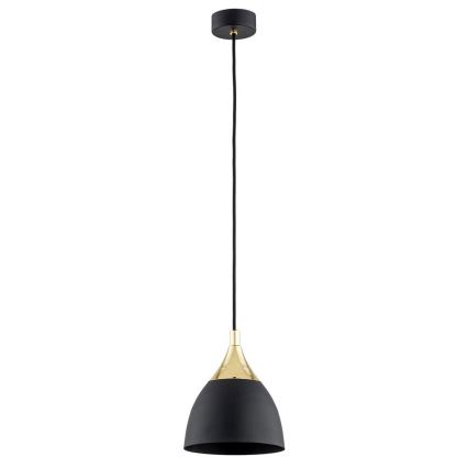 Argon 4905 - Luster na sajli MURANO 1xE27/15W/230V crno/zlatna