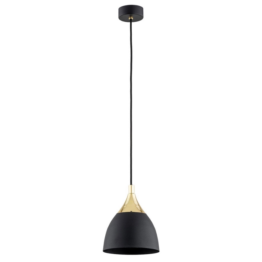 Argon 4905 - Luster na sajli MURANO 1xE27/15W/230V crno/zlatna