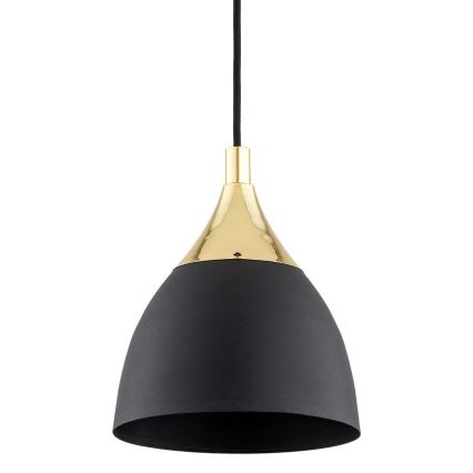 Argon 4905 - Luster na sajli MURANO 1xE27/15W/230V crno/zlatna