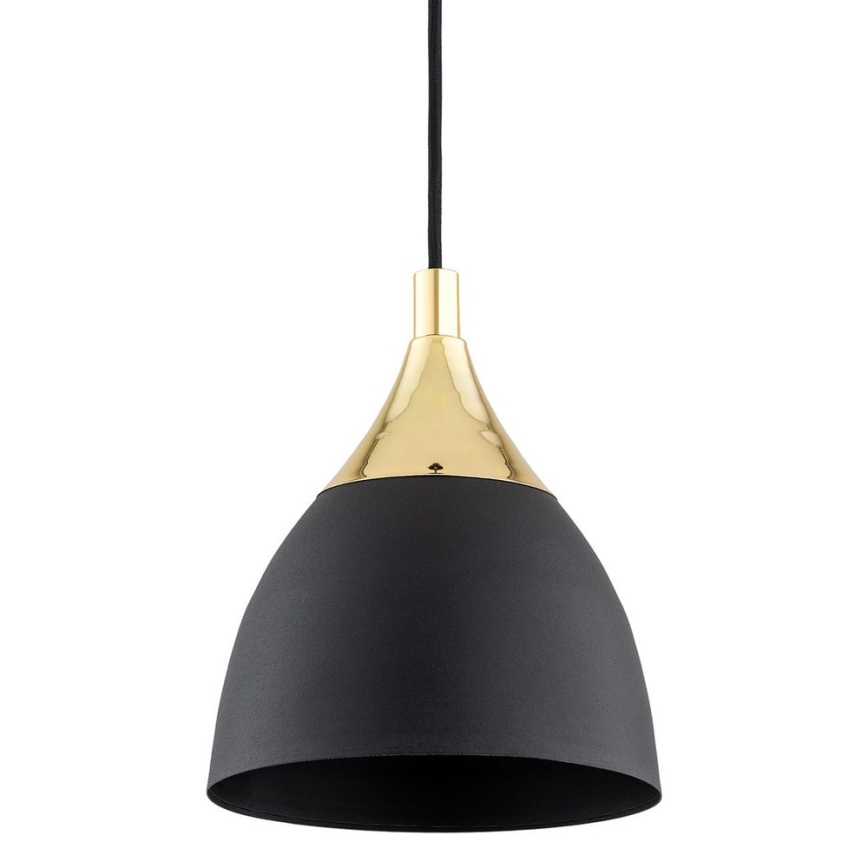 Argon 4905 - Luster na sajli MURANO 1xE27/15W/230V crno/zlatna