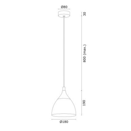 Argon 4905 - Luster na sajli MURANO 1xE27/15W/230V crno/zlatna