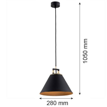 Argon 4915 - Luster na sajli ORTE 1xE27/15W/230V crno
