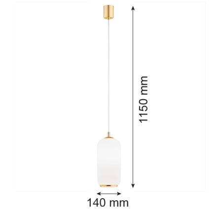 Argon 4993 - Luster na sajli PALLADO 1xE27/15W/230V zlatna/beli