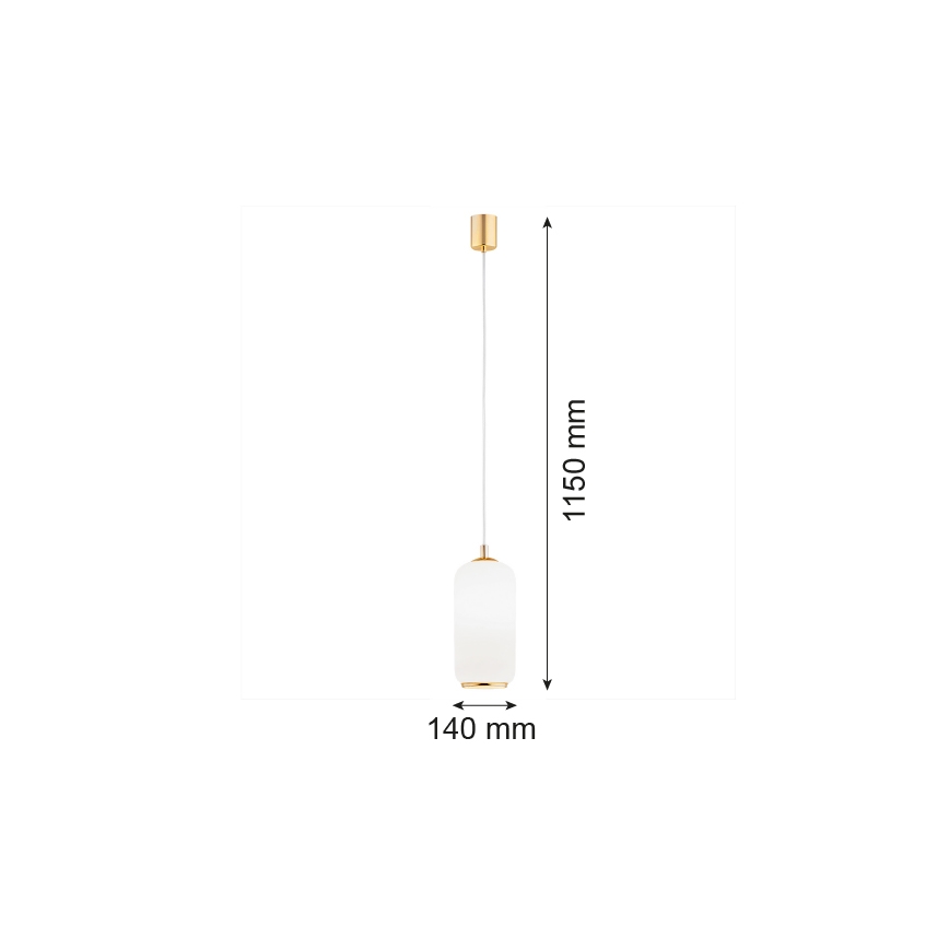 Argon 4993 - Luster na sajli PALLADO 1xE27/15W/230V zlatna/beli