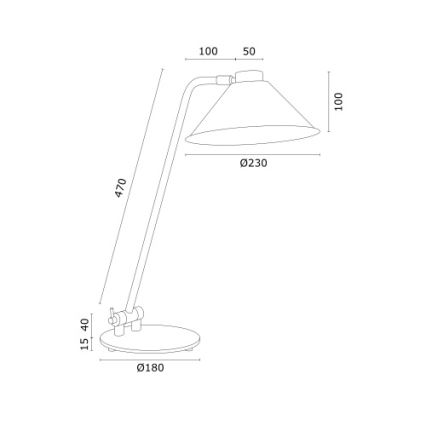 Argon 4996 - Stona lampa GABIAN 1xE27/15W/230V beli