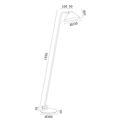 Argon 4999 - Podna lampa GABIAN 1xE27/15W/230V crno