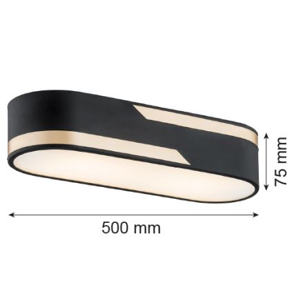 Argon 6001 - Plafonjera TONI 3xE27/15W/230V crno/zlatna