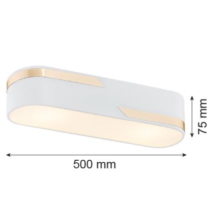 Argon 6003 - Plafonjera TONI 3xE27/15W/230V beli/zlatna