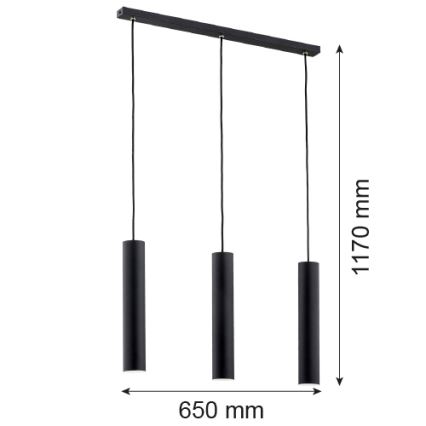 Argon 6112 - Luster na sajli GOMERA 3xGU10/5W/230V crno