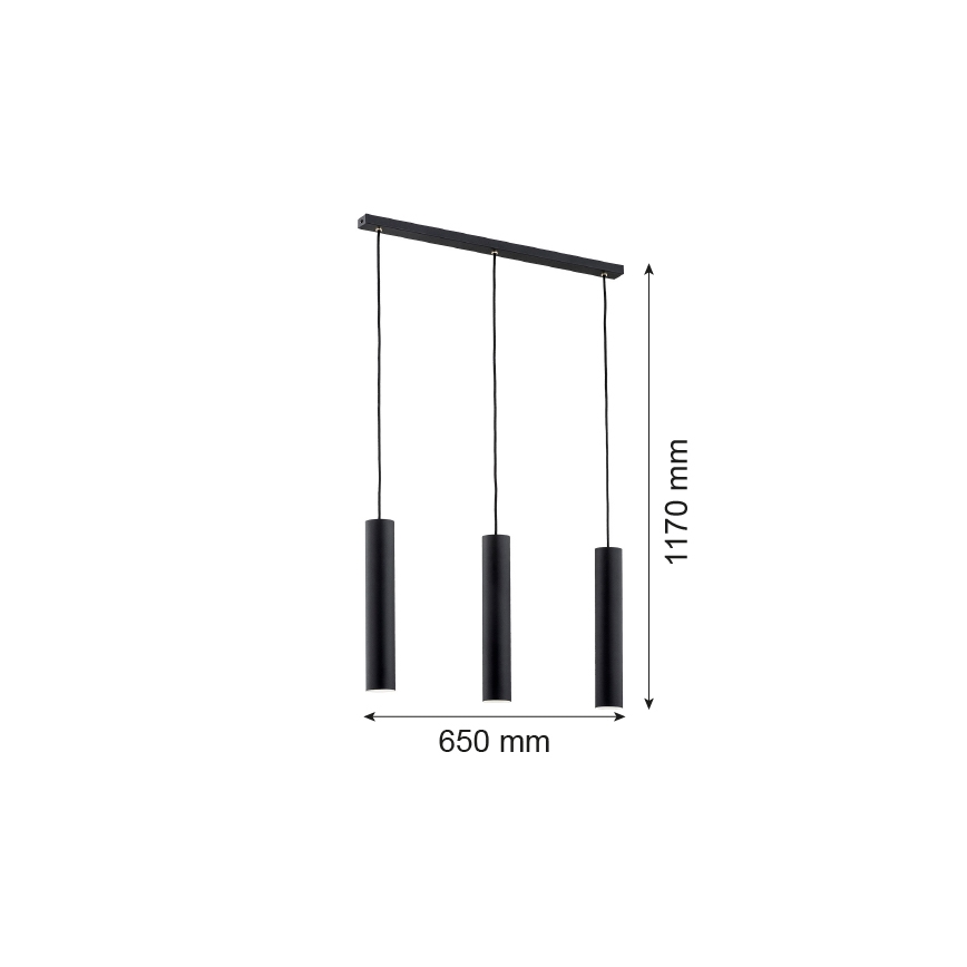 Argon 6112 - Luster na sajli GOMERA 3xGU10/5W/230V crno