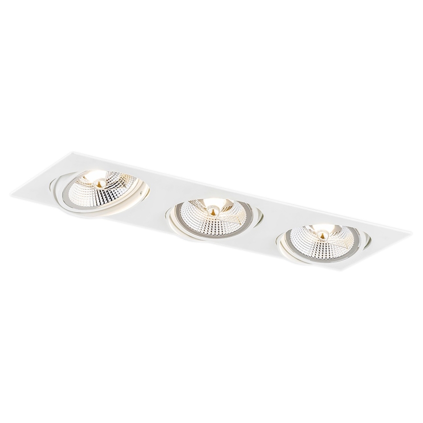 Argon 6115 - Ugradbena lampa OLIMP 3xGU10-AR111/12W/230V beli