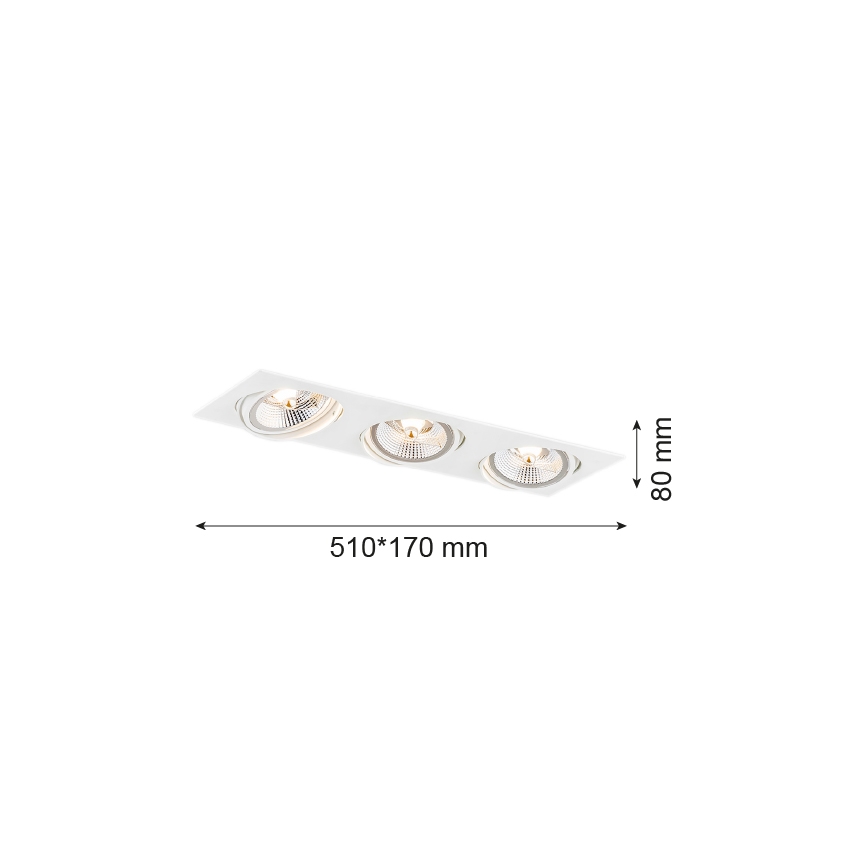 Argon 6115 - Ugradbena lampa OLIMP 3xGU10-AR111/12W/230V beli