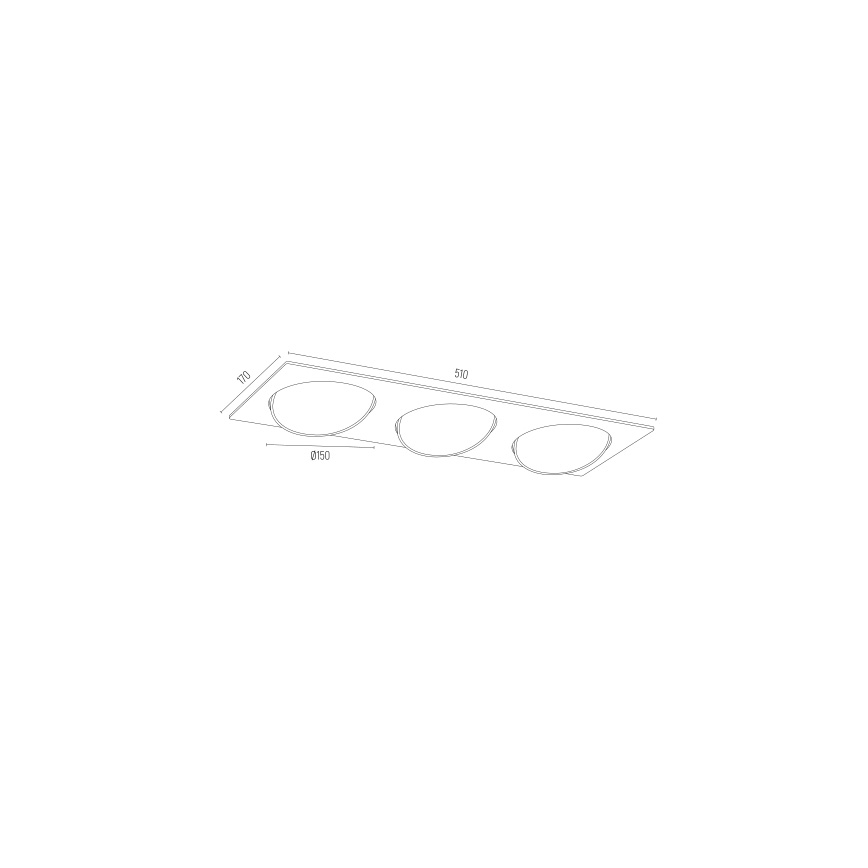 Argon 6116 BZ - Ugradbena lampa OLIMP 3xGU10-AR111/12W/230V crno