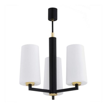 Argon 6143 - Viseći luster CAMELOT PLUS 3xE27/15W/230V crno/beli/zlatna
