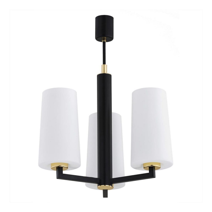 Argon 6143 - Viseći luster CAMELOT PLUS 3xE27/15W/230V crno/beli/zlatna