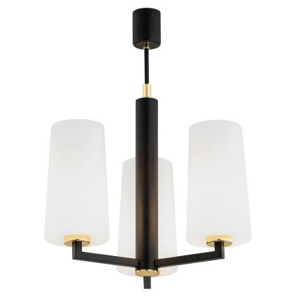 Argon 6143 - Viseći luster CAMELOT PLUS 3xE27/15W/230V crno/beli/zlatna