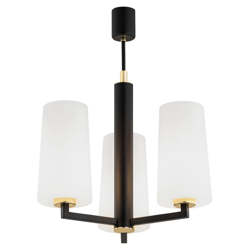 Argon 6143 - Viseći luster CAMELOT PLUS 3xE27/15W/230V crno/beli/zlatna