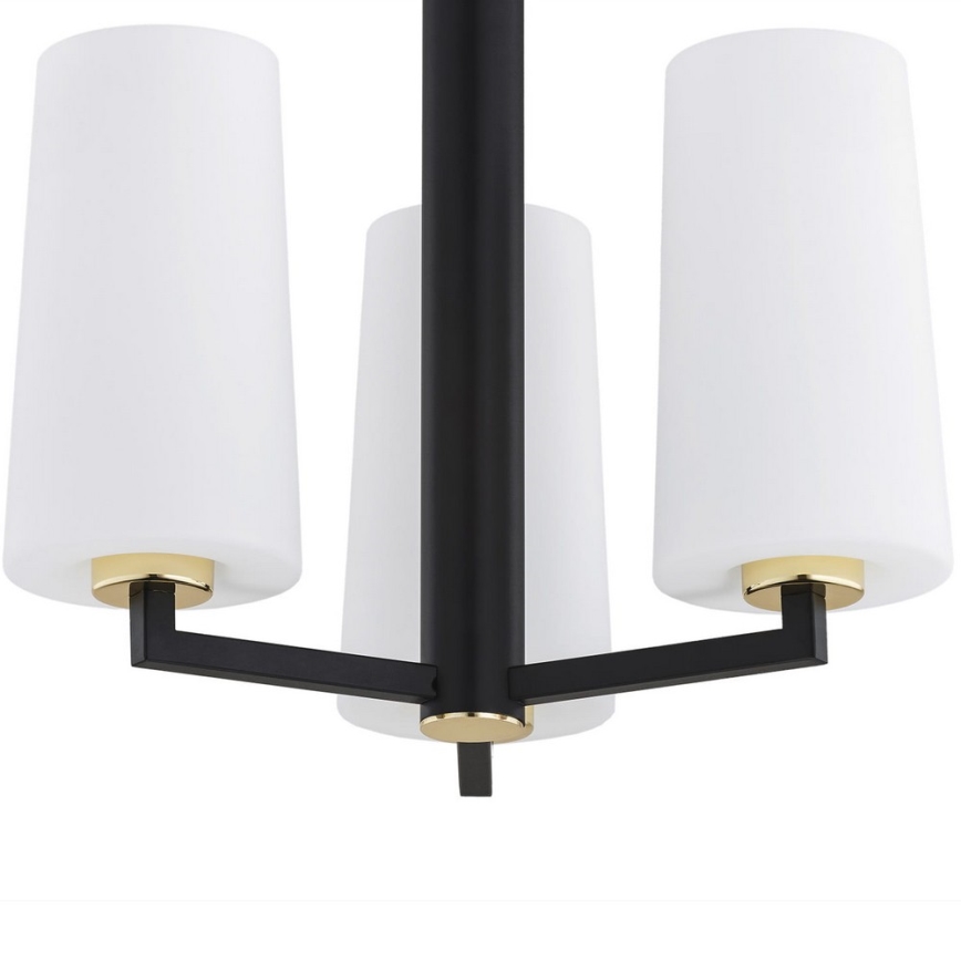 Argon 6143 - Viseći luster CAMELOT PLUS 3xE27/15W/230V crno/beli/zlatna