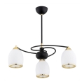 Argon 6144 - Luster na štapu AVILA PLUS 3xE27/15W/230V crna/zlatna/bela