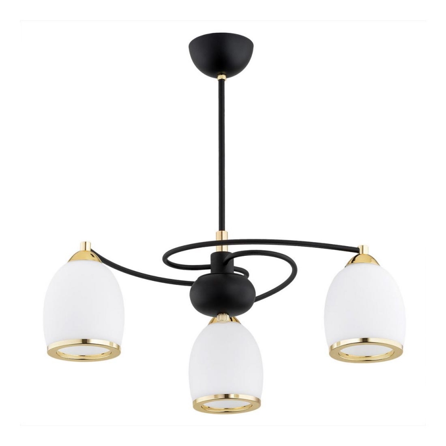Argon 6144 - Viseći luster AVILA PLUS 3xE27/15W/230V crno/zlatna/beli