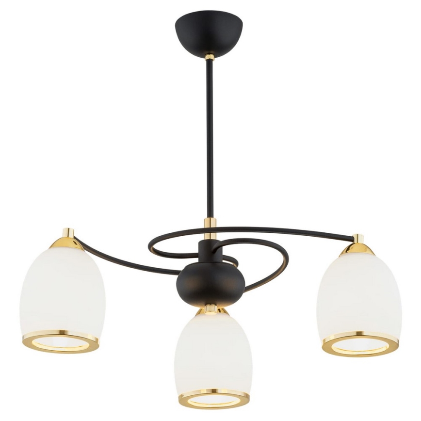 Argon 6144 - Viseći luster AVILA PLUS 3xE27/15W/230V crno/zlatna/beli