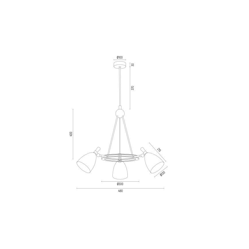 Argon 6148 - Viseći luster CHARLOTTE 3xE27/15W/230V beli/zlatna