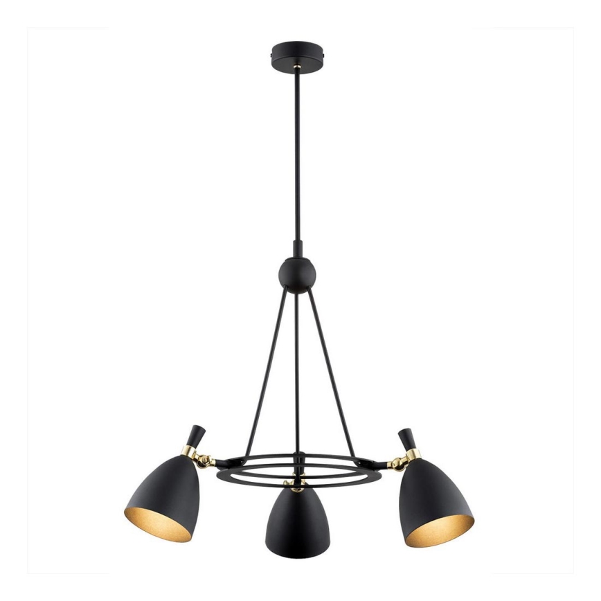 Argon 6149 - Viseći luster CHARLOTTE 3xE27/15W/230V crno/zlatna