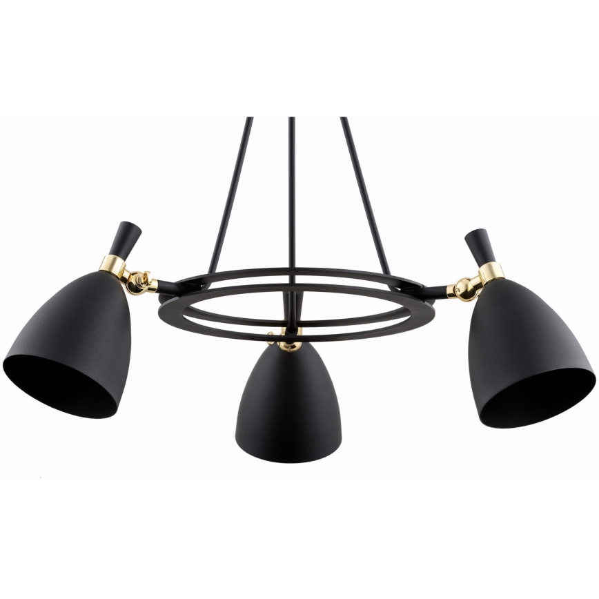 Argon 6149 - Viseći luster CHARLOTTE 3xE27/15W/230V crno/zlatna