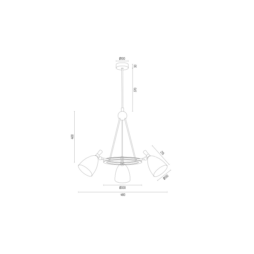 Argon 6149 - Viseći luster CHARLOTTE 3xE27/15W/230V crno/zlatna