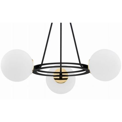 Argon 6150 - Viseći luster AMALFI 3xE27/15W/230V crno/beli