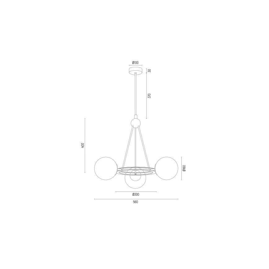 Argon 6150 - Viseći luster AMALFI 3xE27/15W/230V crno/beli