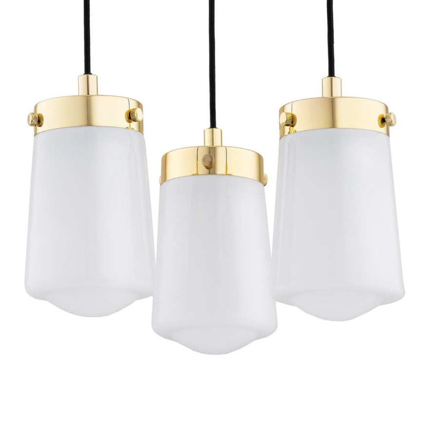 Argon 6164 - Luster na sajli PASADENA 3xE27/15W/230V zlatna/beli
