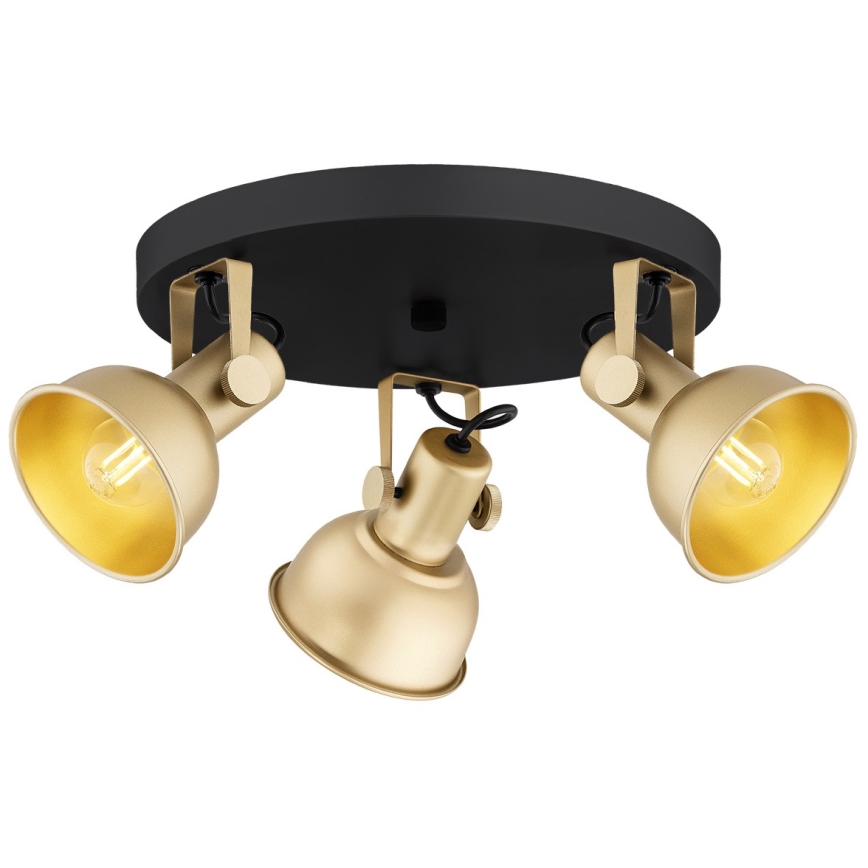 Argon 6243 - Reflektorska lampa LENORA 3xE14/7W/230V zlatna/crno