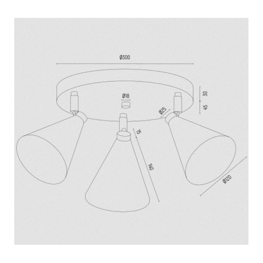 Argon 6244 - Reflektorska lampa LUCINDA 3xE14/7W/230V crno