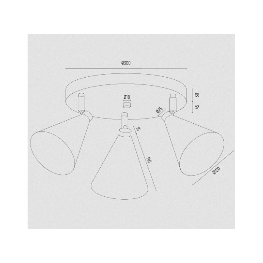 Argon 6246 - Reflektorska lampa LUCINDA 3xE14/7W/230V zlatna