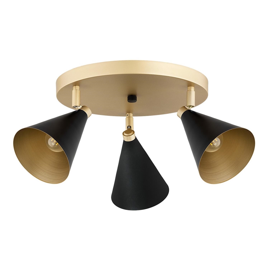 Argon 6262 - Reflektorska lampa LUCINDA 3xE14/7W/230V crno/zlatna
