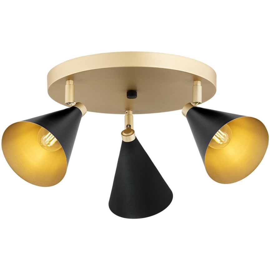 Argon 6262 - Reflektorska lampa LUCINDA 3xE14/7W/230V crno/zlatna